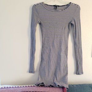 Long Sleeve Striped Jersey Dress - Size Small